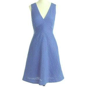 J Crew blue ruffled a-line dress